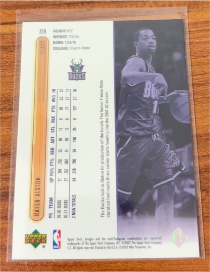 2000 Upper Deck #319 Raefer Alston — front