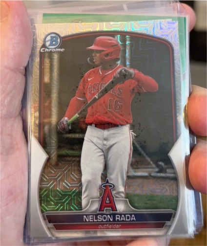 2023 Bowman Chrome #BCP-190 Nelson Rada Mojo Refractor — front