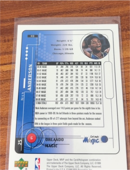 1991-92 Upper Deck #228 Nick Anderson — front