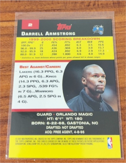 1999-2000 Topps #2 Darrell Armstrong — front