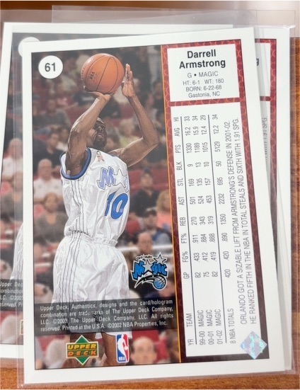 2002-03 Upper Deck Authentics #61 Darrell Armstrong — front