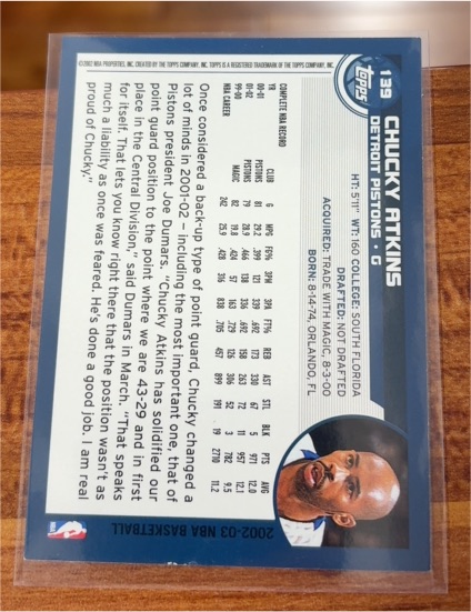 2002-03 Topps #139 Chucky Atkins — front
