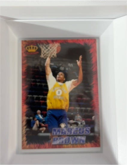 1996 Pacific Power Regents of Roundball #RR-5 Marcus Brown — front