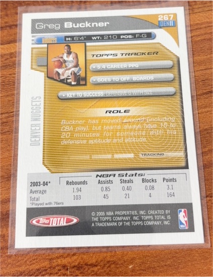 2004 Topps Total #267 Greg Buckner — front