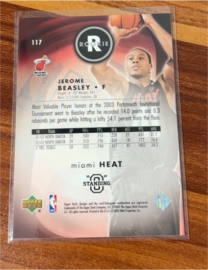 2003 Upper Deck Standing O #117 Jerome Beasley — front