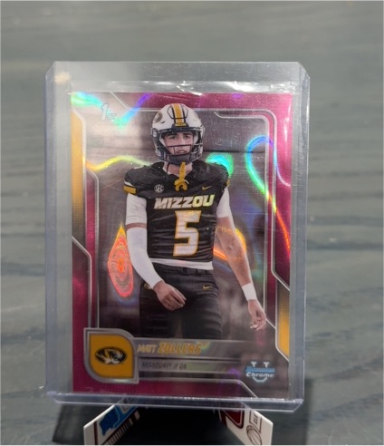 2025 Bowman Chrome University #19 Matt Zollers Pink Lava Refractor — front