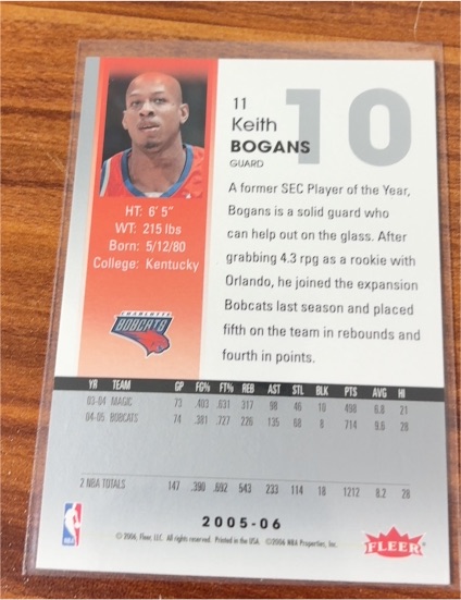 2005-06 Fleer #10 Keith Bogans — front