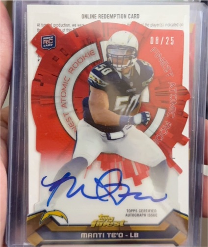 2013 Topps Finest Atomic Rookie #FAR-MT Manti Te'o — front