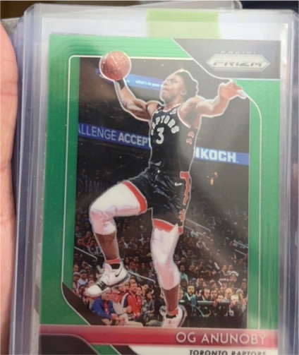 2018-19 Panini Prizm #63 OG Anunoby Green Prizm — front