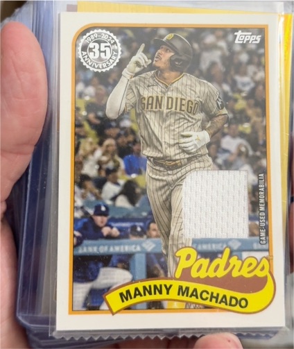 2024 Topps Series 1 1989 35th Anniversary Relic #89BR-MM Manny Machado Padres — front