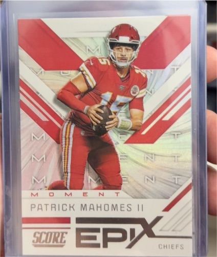 2019 Score Epix Moment #EM-3 Patrick Mahomes II — front
