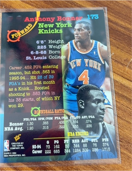1994-95 Topps Stadium Club #173 Anthony Bonner — front