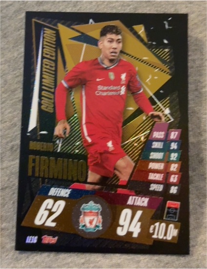 2020-21 Topps Match Attax Gold Limited Edition #LE1G Roberto Firmino — front