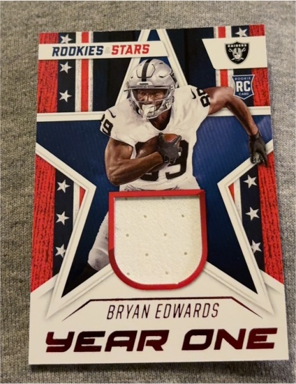 2020 Panini Rookies & Stars #YO-BE Bryan Edwards Year One Relics Rookie Card — front