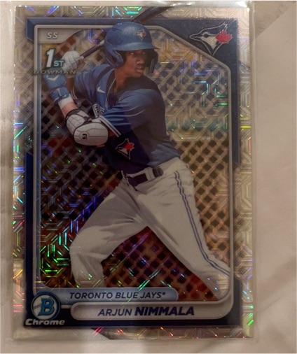 2024 Bowman Chrome #BCP-142 Arjun Nimmala — front