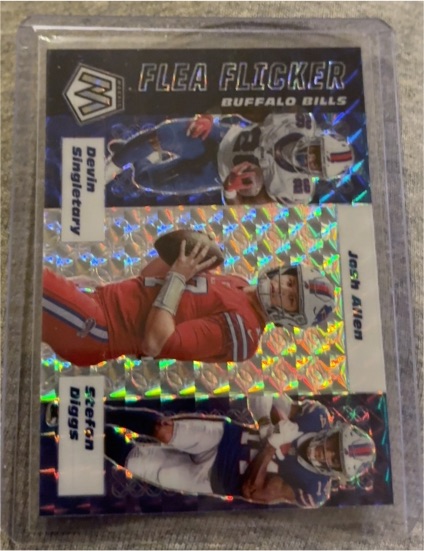 2020 Panini Mosaic #FF3 Josh Allen / Devin Singletary / Stefon Diggs Flea Flicker — front