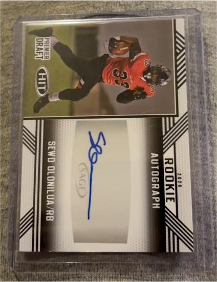 2020 Sage Hit Premier Draft #A33 Sewo Olonilua Rookie Autograph — front