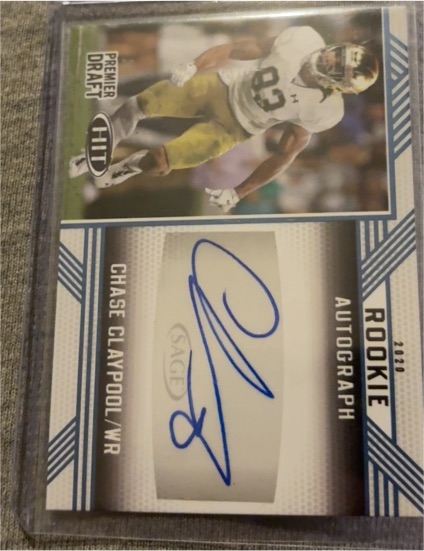 2020 Sage Hit Premier Draft #A67 Chase Claypool Rookie Autograph — front