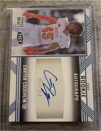 2020 Sage Hit Premier Draft #A63 Carter Coughlin Rookie Autograph — front
