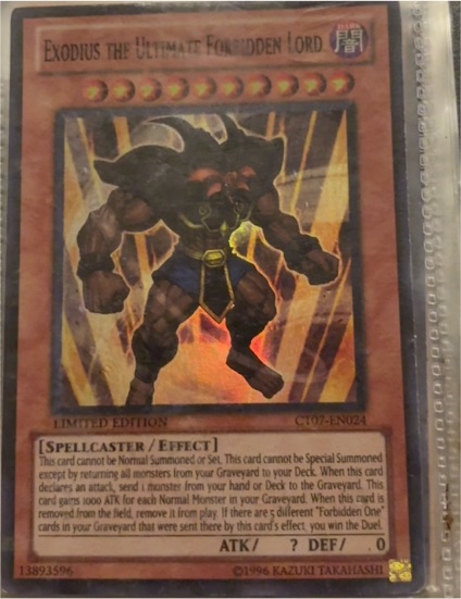 1996 Yu-Gi-Oh! CT07-EN024 Exodius the Ultimate Forbidden Lord — front