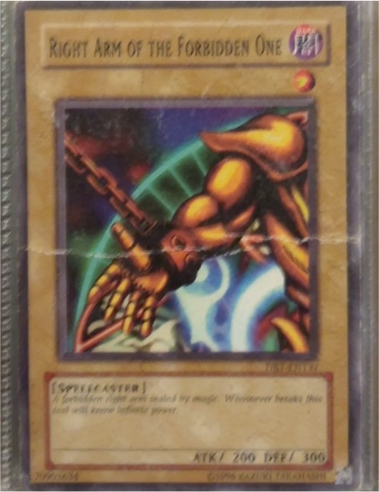 1996 Yu-Gi-Oh! LOB-122 Right Arm of the Forbidden One — front