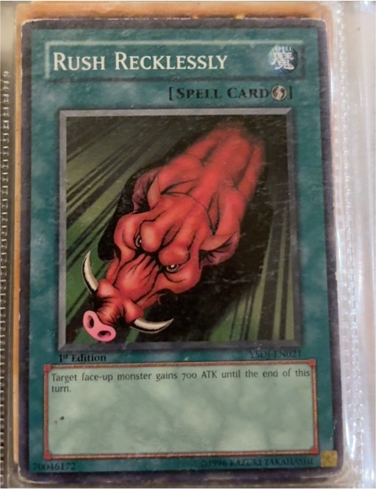 1996 Yu-Gi-Oh! #MRL-043 Rush Recklessly — front