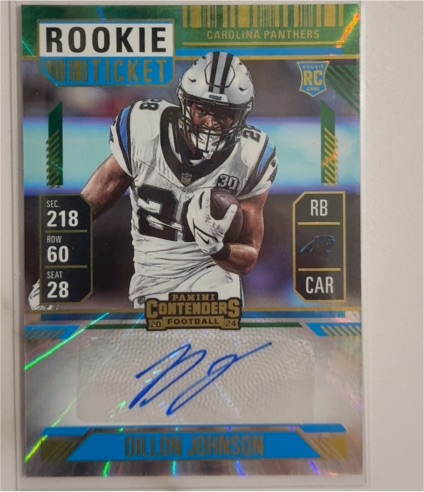 2024 Panini Contenders #151 Dillon Johnson Rookie Ticket — front