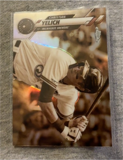 2024 Topps Chrome #253 Christian Yelich Sepia Refractor Milwaukee Brewers — front