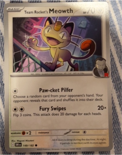 2023 Pokemon SV10: Destined Rivals #149 Team Rocket's Meowth — front