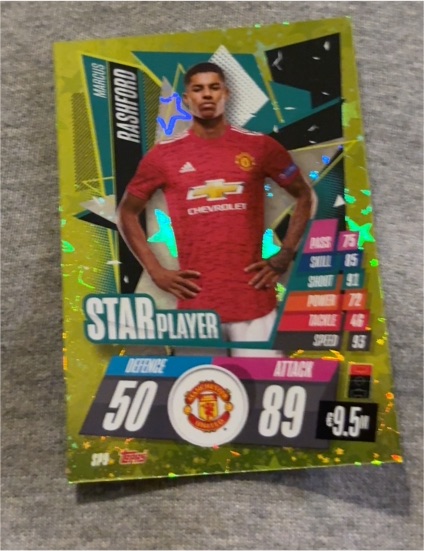 2020-21 Topps Match Attax UEFA Champions League #SP9 Marcus Rashford Star Player — front