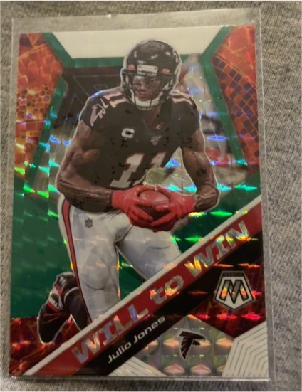 2020 Panini Mosaic #WW8 Julio Jones Will To Win Green Prizm — front