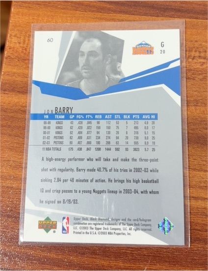 2002-03 Upper Deck #60 Jon Barry — front