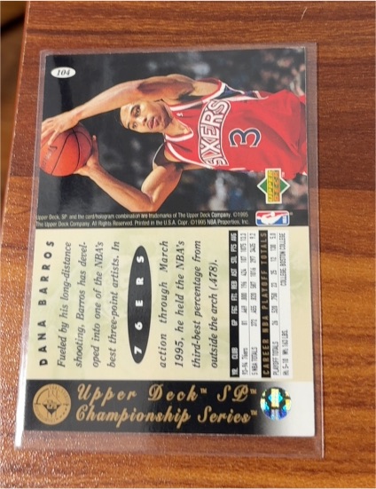 1994-95 Upper Deck SP Championship Series #104 Dana Barros — front