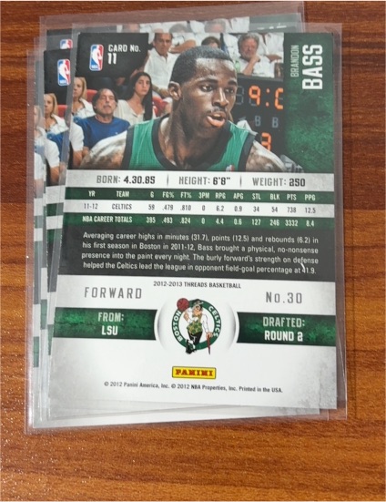 2012-13 Panini Threads #11 Brandon Bass — front