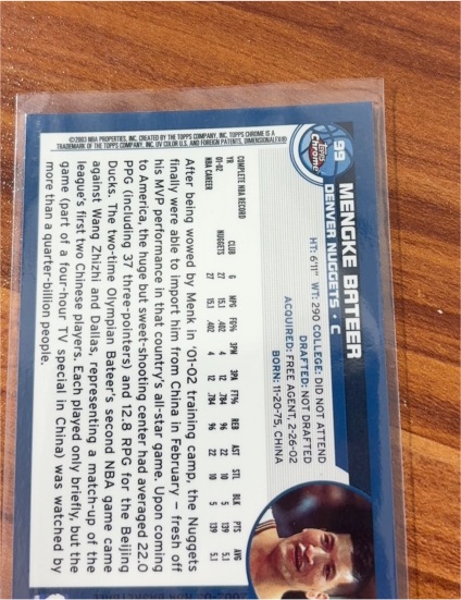 2002-03 Fleer Ultra #54 Mengke Bateer — front