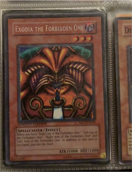 1996 Yu-Gi-Oh! MC1-EN001 Exodia the Forbidden One — front