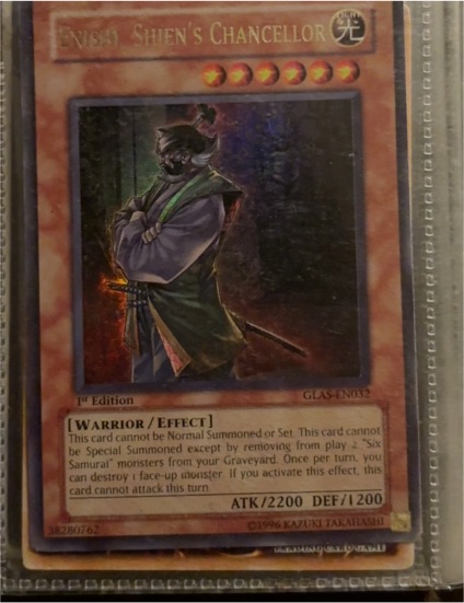 Yu-Gi-Oh! 1996 GLAS-EN032 Enishi, Shien's Chancellor — front