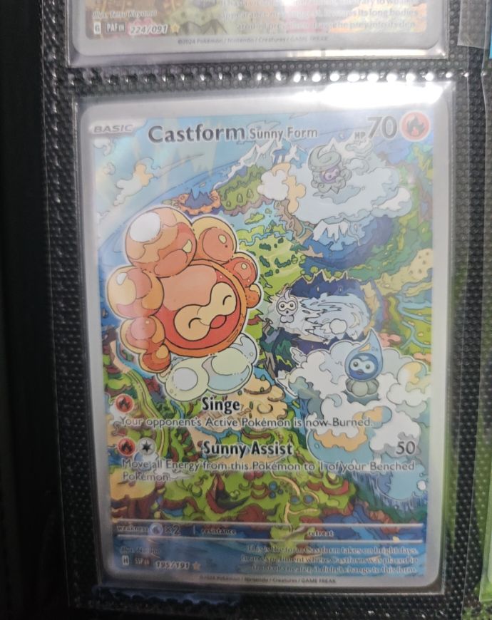 2024 Pokémon SV08: Surging Sparks #195/191 Castform Sunny Form — front