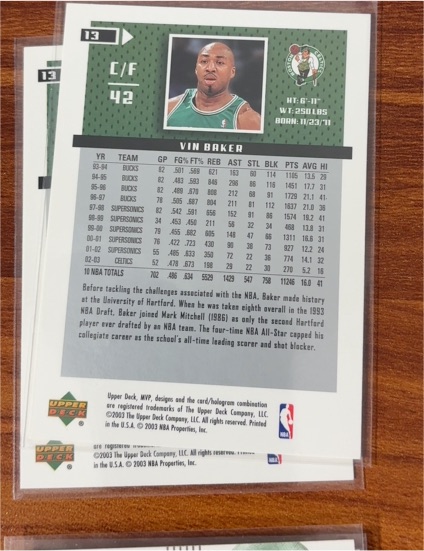 2003 Upper Deck MVP #13 Vin Baker — front
