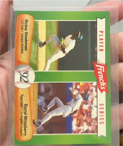 1992 French's Player Series #17 Rickey Henderson / Darryl Strawberry — front