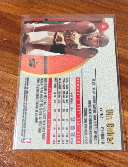 1996 Bowman's Best #42 Vin Baker — front