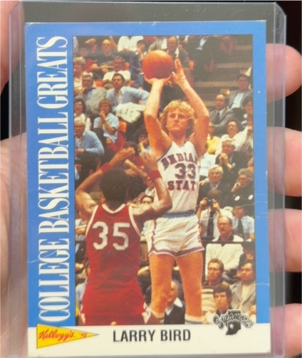 1991 Kellogg's College Basketball Greats #7 Larry Bird — front