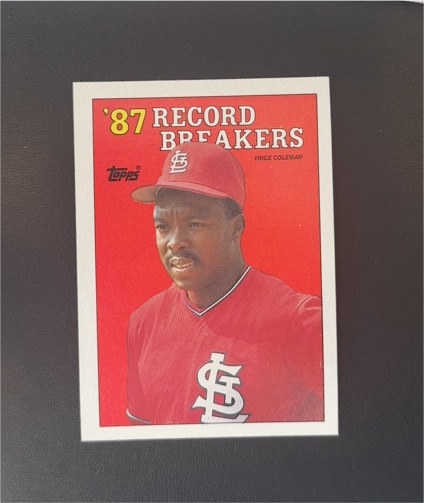 1988 Topps #1 Vince Coleman '87 Record Breakers — front
