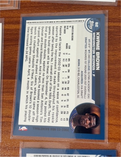 2002-03 Topps #82 Kwame Brown — front
