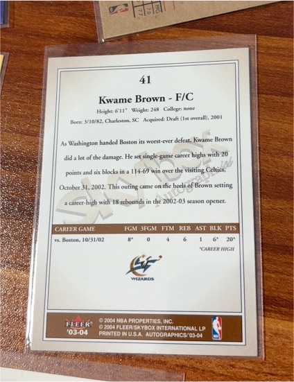 2003-04 Fleer #41 Kwame Brown — front