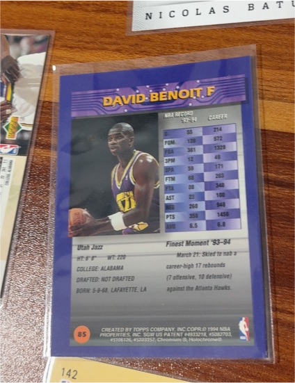 1993-94 Fleer #205 David Benoit — front