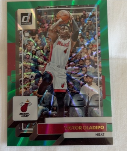 2022-23 Donruss #74 Victor Oladipo Green Laser Miami Heat — front