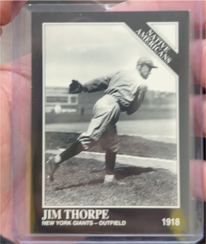 1918 Jim Thorpe Native Americans New York Giants Outfield — front