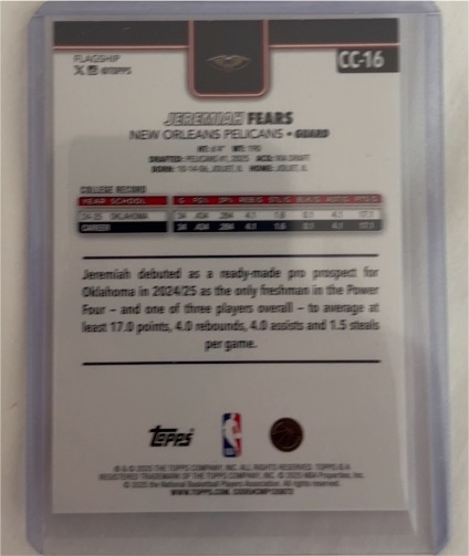 2025-26 Topps Flagship #CC-16 Jeremiah Fears — front