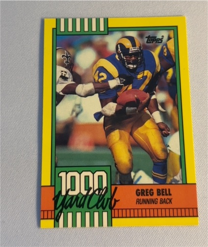 1990 Topps #20 Greg Bell 1000 Yard Club Los Angeles Rams — front